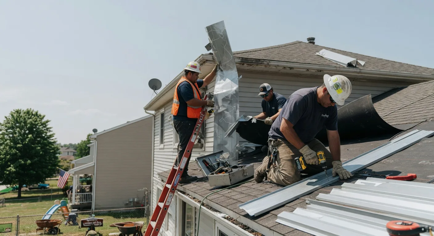 Storm Damage Metal Roof Repair in Fairland, IN